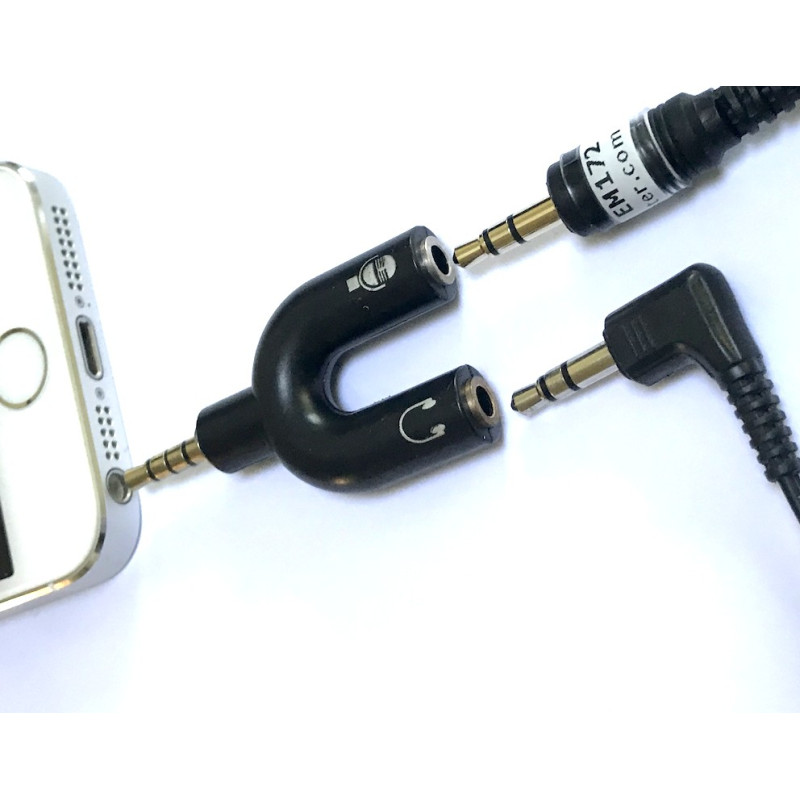 Headphone and on sale mic adapter