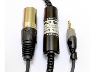 Pulse Ground Loop Isolator, 3.5 mm Jack and Plug to Single XLR Plug