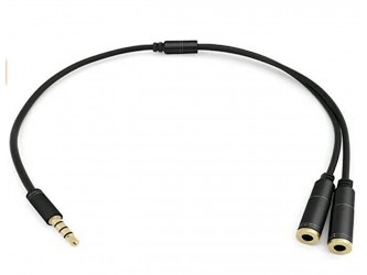 TRRS 3.5 mm Male Plug to Headphone & Microphone Adaptor