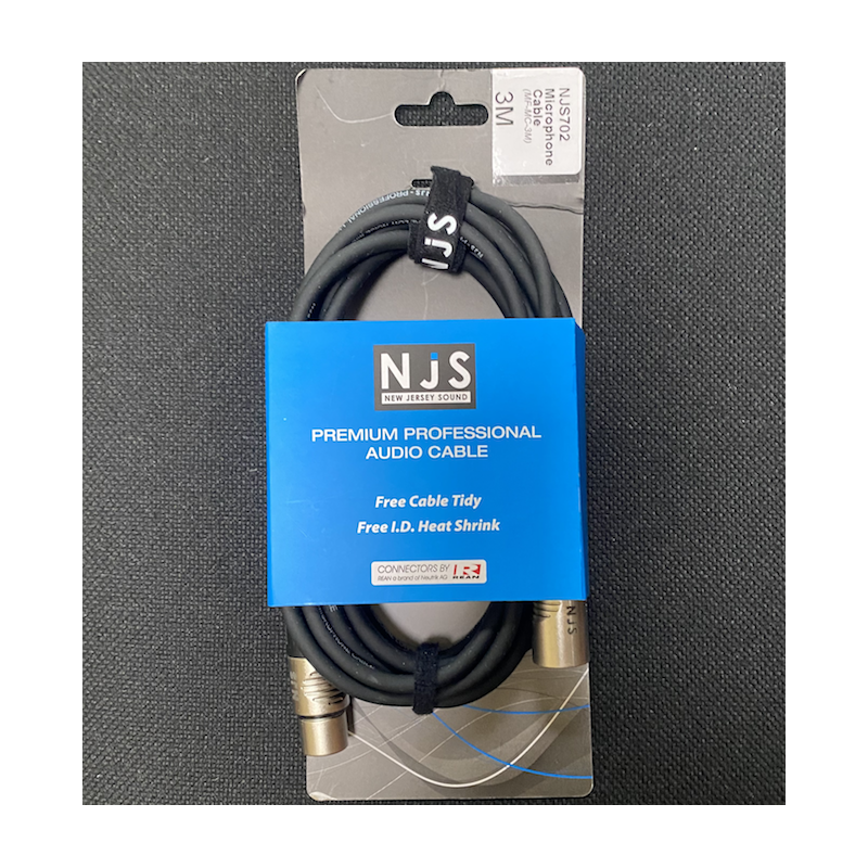 NJS Premium Professional Audio Cable XLR Male to Female. 3 M