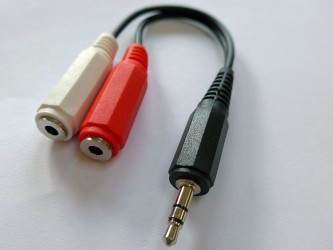 3.5mm Stereo Plug to 2 x Mono Sockets, 15cm