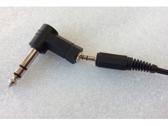 1/4" Plug to 3.5mm Jack Socket Right Angle Adaptor
