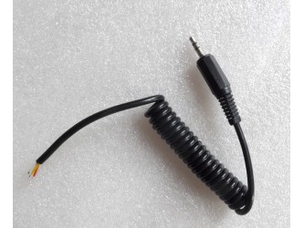 Coiled Cable, 3.5mm Stereo Straight Plug, Black