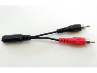 3.5mm Stereo Jack Socket to 2x Phono (RCA) Plugs Adaptor Lead