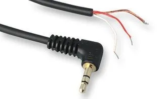 3.5mm Right Angle Plug to Bare Ends - stereo