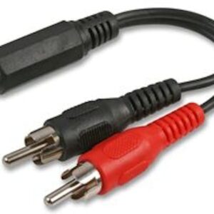 3.5mm Stereo Jack Socket to 2x Phono (RCA) Plugs Adaptor Lead