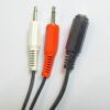 3.5mm Stereo Jack Socket to 2x 3.5mm Mono Jack Plugs Lead, 1.5m