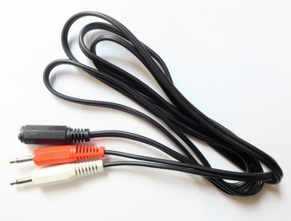 3.5mm Stereo Jack Socket to 2x 3.5mm Mono Jack Plugs Lead, 1.5m