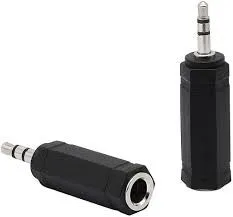 6.35mm (1/4") Stereo Jack Socket to 3.5mm Stereo Jack Plug Adaptor