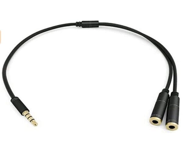 TRRS 3.5 mm Male Plug to Headphone & Microphone Adaptor