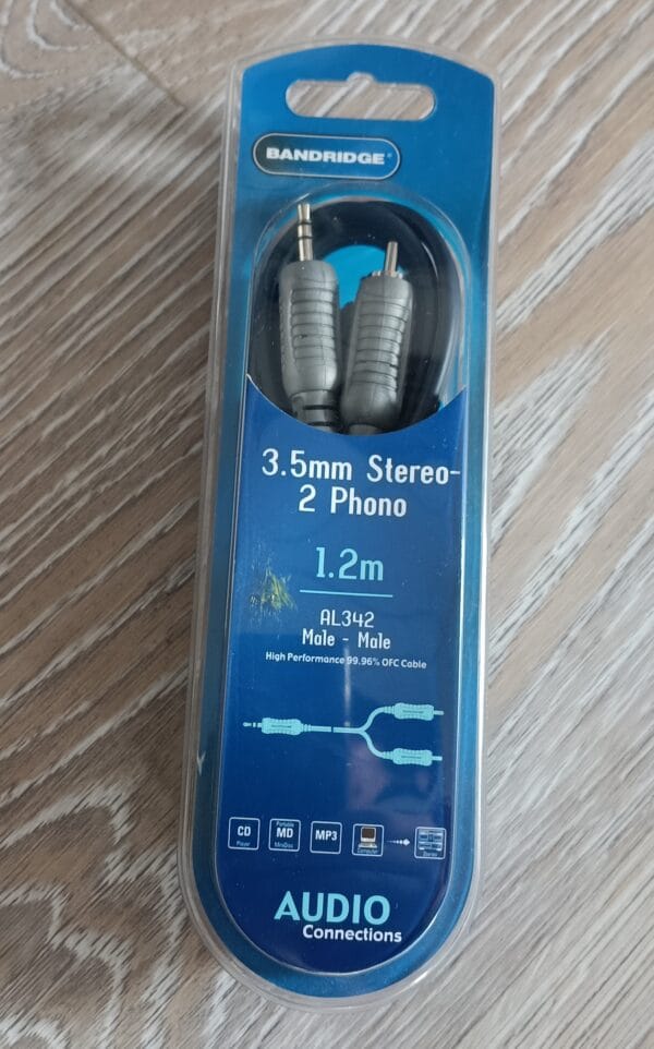 Bandridge 3.5mm Stereo-2 Phono Audio Connector, 1.2m