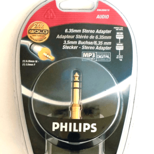 Philips SWA3550/10 24K GOLD Stereo Adapter 3.55mm to 6.35mm Stereo Plug