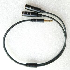 TRRS 3.5mm 4 Pole Headphone Splitter Jack to 2 x Stereo Sockets Cable 28 cm