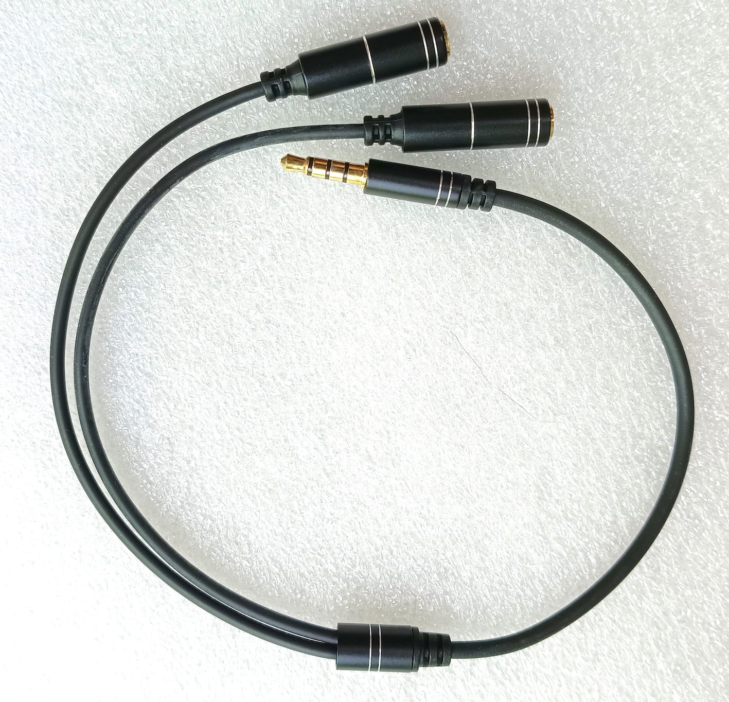TRRS 3.5mm 4 Pole Headphone Splitter Jack to 2 x Stereo Sockets Cable 28 cm - Image 2